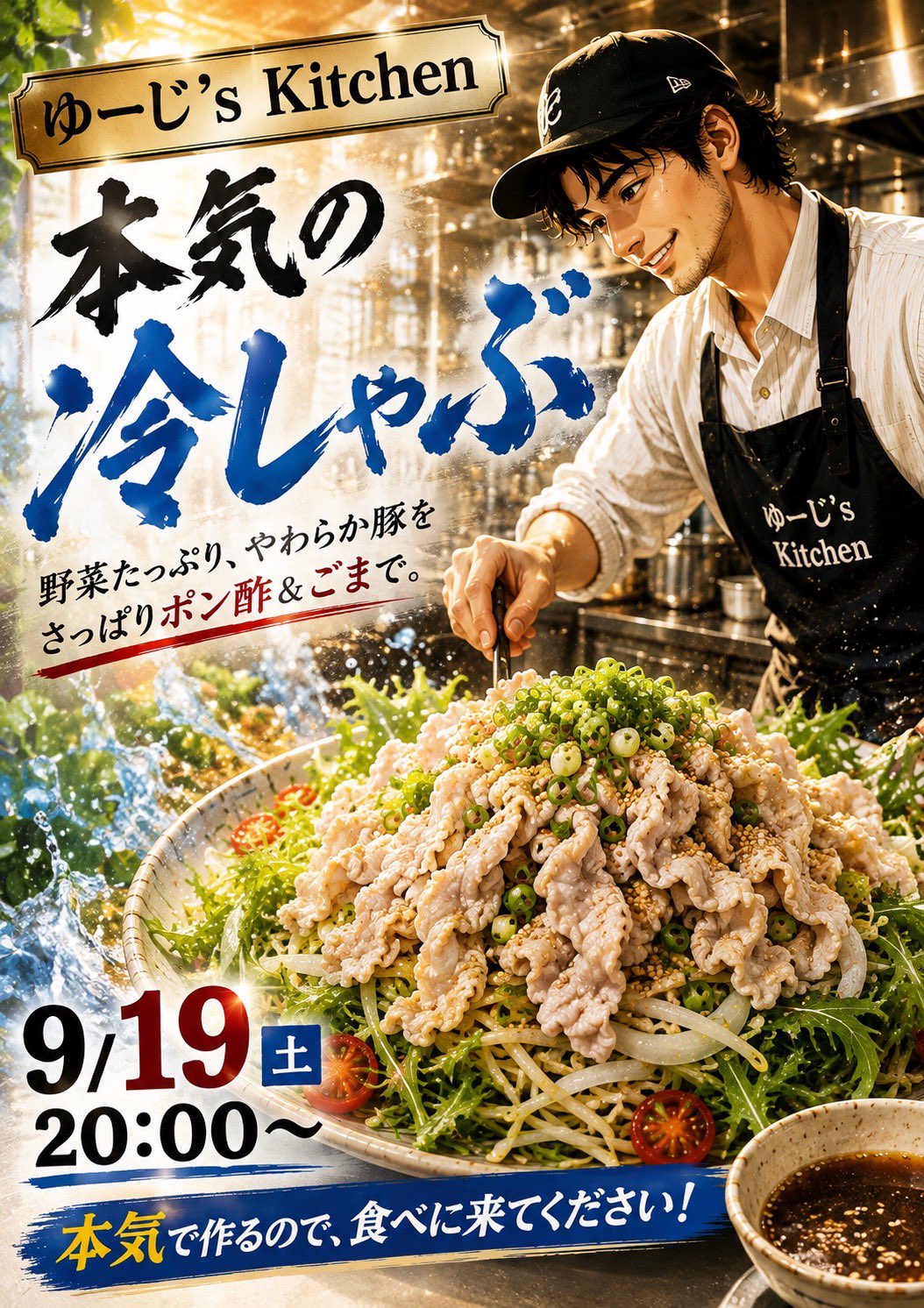 🍽️ 9/19(土)20:00〜勝手にゆーじ’s Kitchen 🍽️