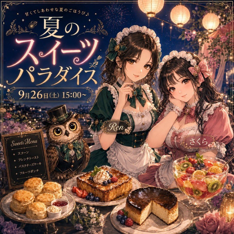 🍓🧁✨ 9/26(土)は甘〜い1日にしませんか？ ✨🧁🍓